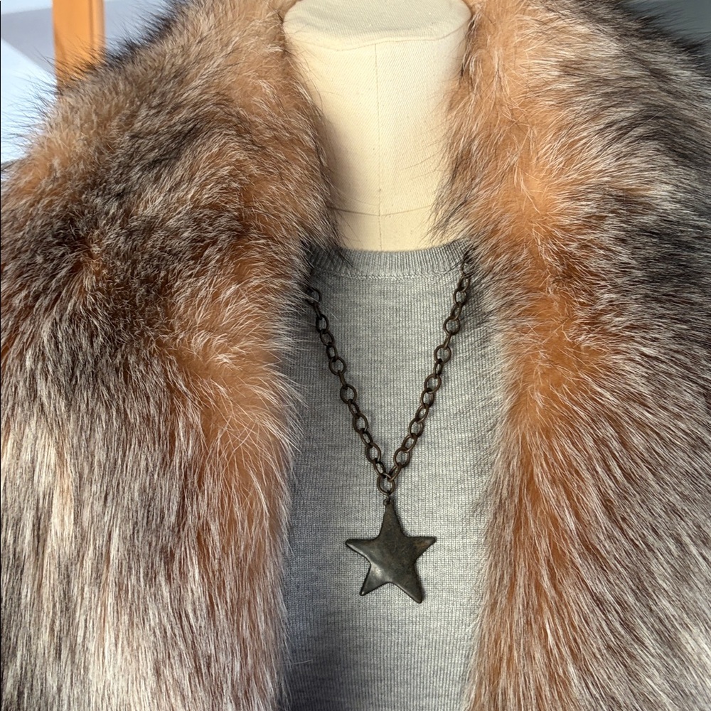 Star necklace in chocolate brown w/chunky chain